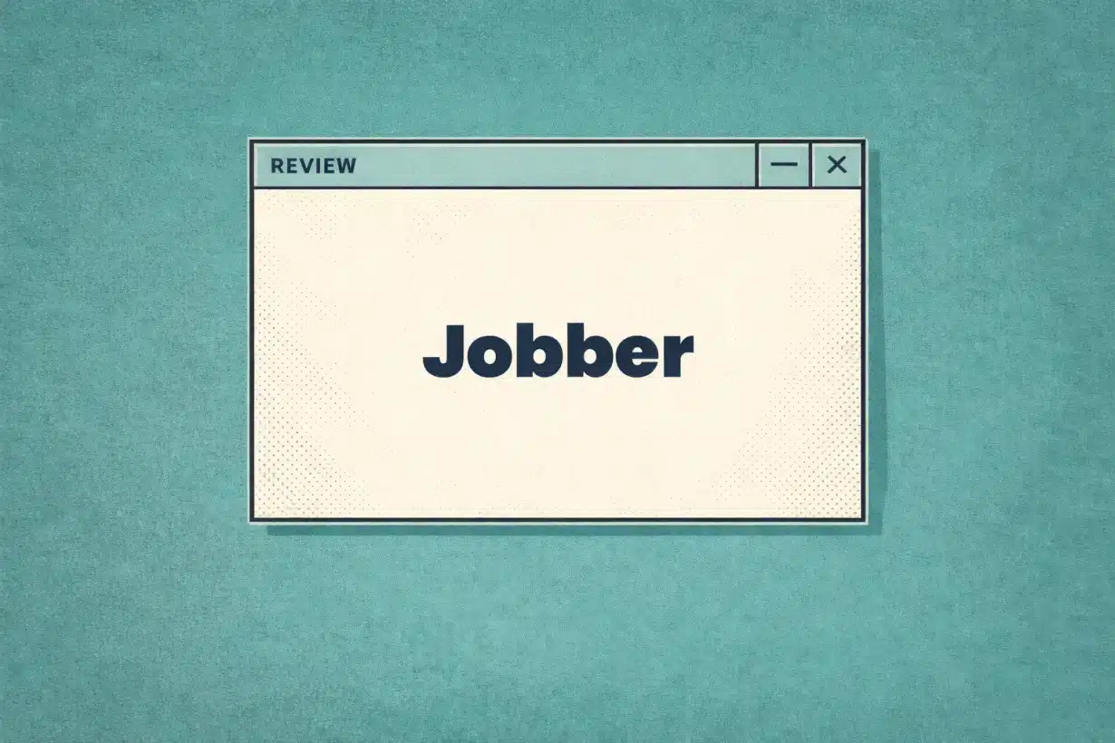 Is Jobber worth it in 2026 illustration showing Jobber review inside a browser window interface