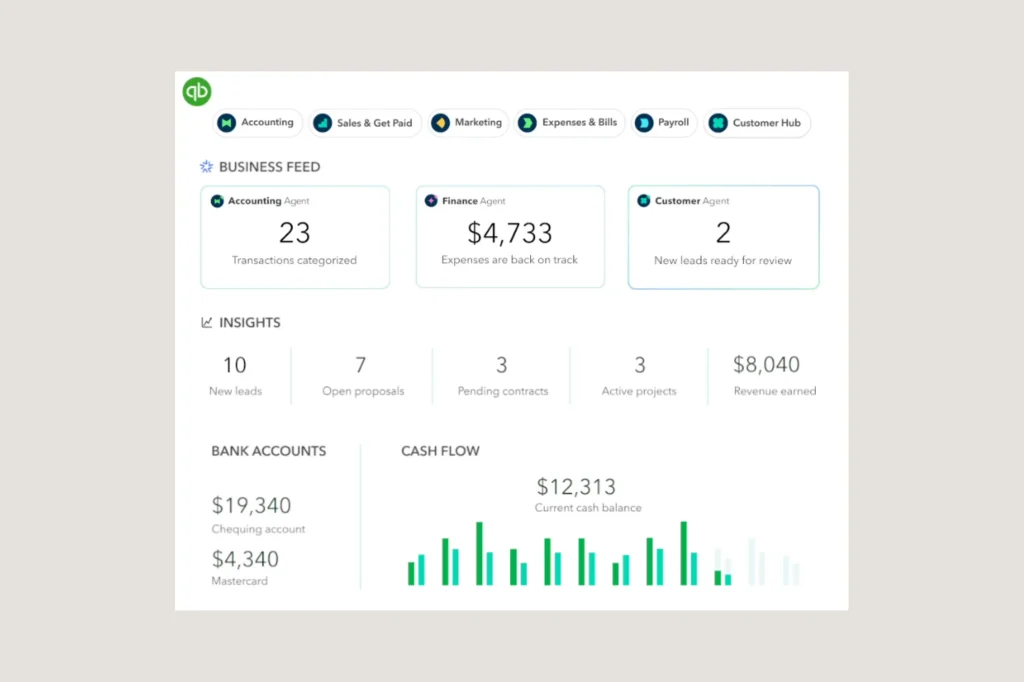 QuickBooks vs Xero QuickBooks dashboard interface